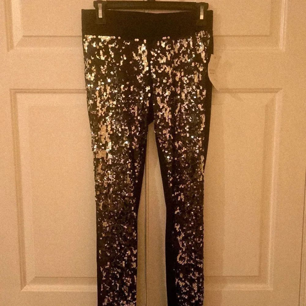 Nordstrom Black Sequin Leggings - Picture 7 of 10